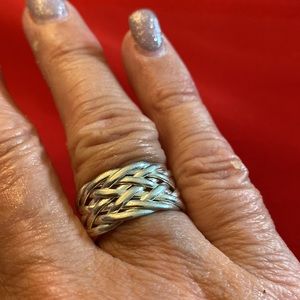Sterling Silver Woven Design Ring